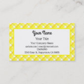 Carte de visite modifiable à motif carreaux jaune (Devant)
