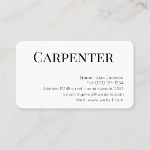 Carte de visite modifiable CARPENTER