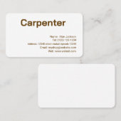 Carte de visite modifiable CARPENTER (Devant / Derrière)