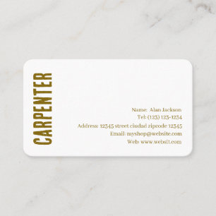 Carte de visite modifiable CARPENTER