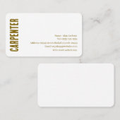 Carte de visite modifiable CARPENTER (Devant / Derrière)