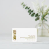 Carte de visite modifiable CARPENTER (Debout devant)
