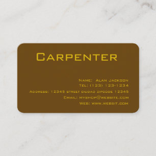 Carte de visite modifiable CARPENTER