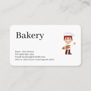 carte de visite modifiable de boulangerie