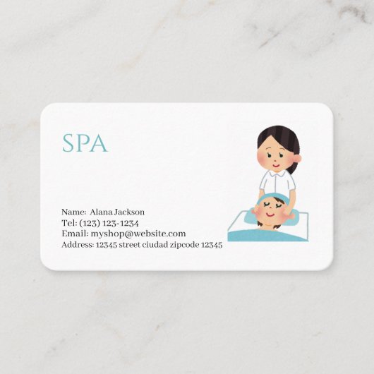 carte de visite modifiable des services spa (Devant)