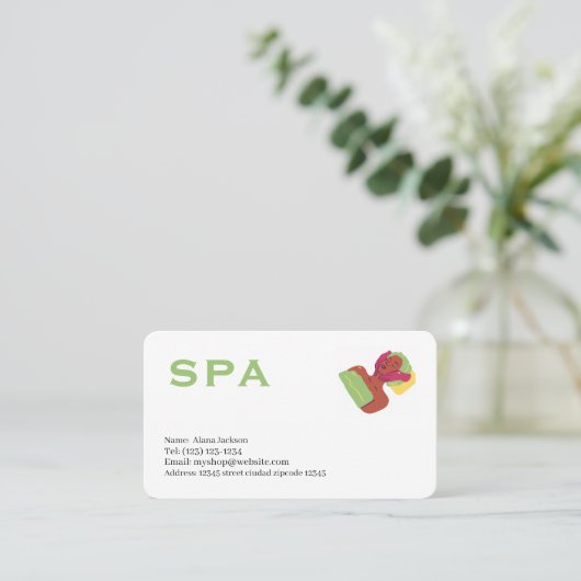 carte de visite modifiable des services spa (Debout devant)