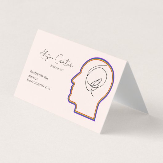 carte de visite modifiable psychologie  (Devant)