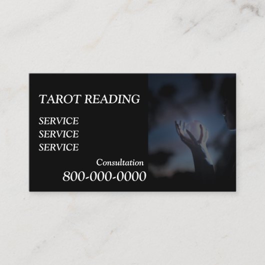 Carte De Visite Modifiable, Service de lecture de cartes, Tarot , (Devant)