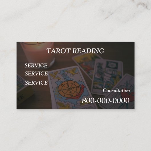 Carte De Visite Modifiable, Service de lecture de cartes, Tarot , (Devant)