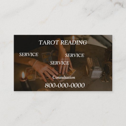 Carte De Visite Modifiable, Service de lecture de cartes, Tarot , (Devant)