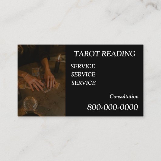 Carte De Visite Modifiable, Service de lecture de cartes, Tarot , (Devant)