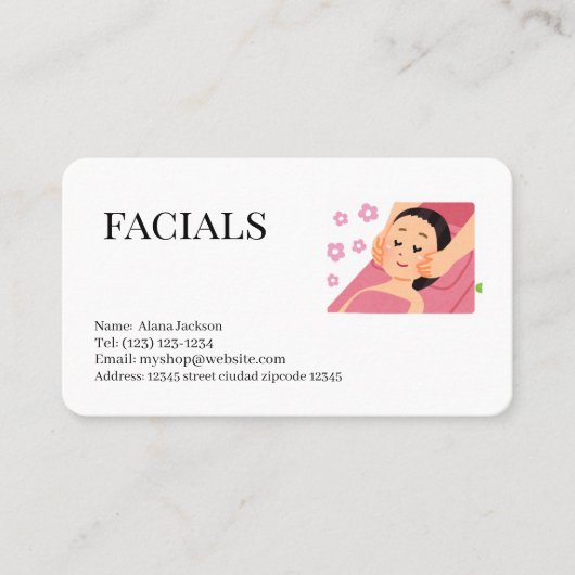 carte de visite modifiable services de soins de vi (Devant)