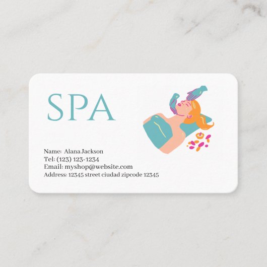 carte de visite modifiable services de spa (Devant)
