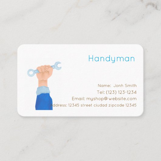 carte de visite modifiable services d'homme à tout (Devant)