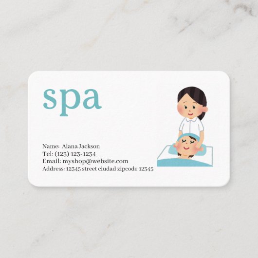 carte de visite modifiable services spa (Devant)