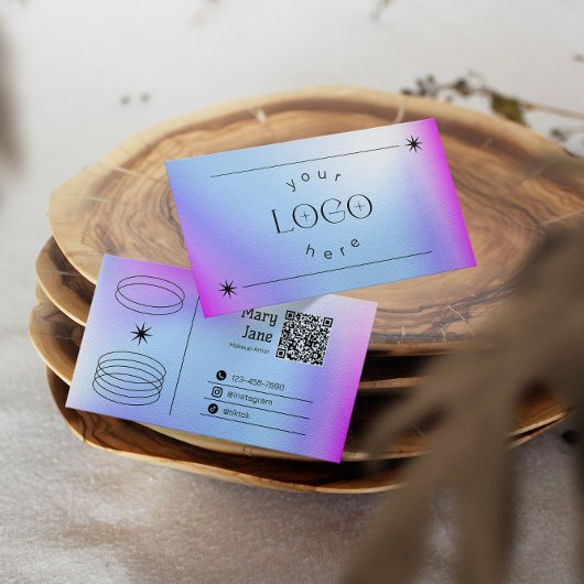 Carte de visite modifiable tendance dégradable ble