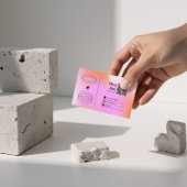Carte de visite modifiable tendance dégradé rose