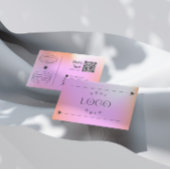 Carte de visite modifiable tendance dégradé rose