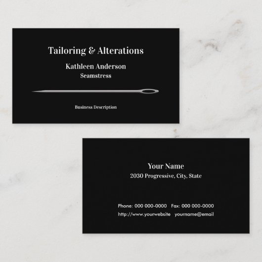 Carte De Visite Modification de la couture sur mesure MST simple A (Devant / Derrière)