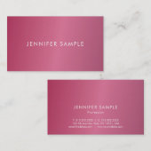 Carte De Visite Modish Elegant Hot Pink Moderne Propre Design tend (Devant / Derrière)