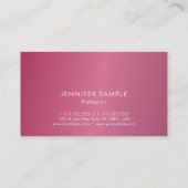 Carte De Visite Modish Elegant Hot Pink Moderne Propre Design tend (Dos)
