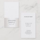 Carte De Visite Modish Sleek Silver Design professionnel Plain (Devant / Derrière)