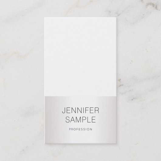 Carte De Visite Modish Sleek Silver Design professionnel Plain (Devant)