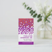 Carte De Visite Modulation pourpre de pixel de rouille (Debout devant)
