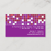 Carte De Visite Modulation pourpre de pixel de rouille (Dos)