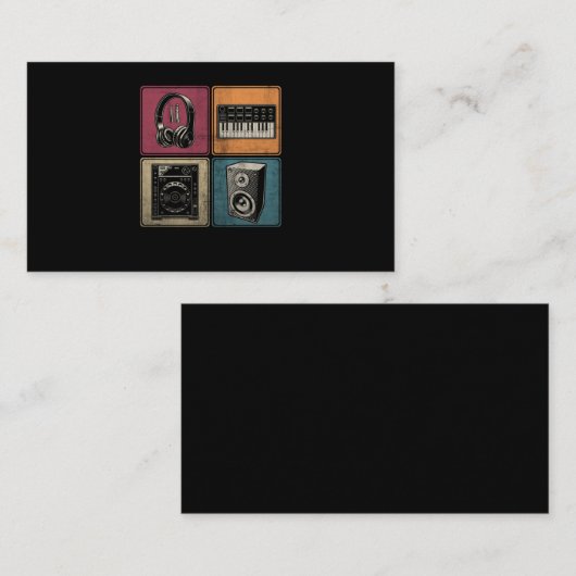 Carte De Visite Modulé Synthétiseur Clavier Casque DJ Produire (Devant / Derrière)