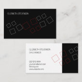 Carte De Visite Moins géométrique Chic Monogramme Rouge Noir Blanc (Devant / Derrière)