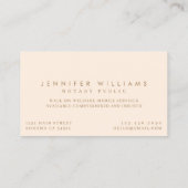 Carte De Visite Moins moderne Notaire Public Quill Feather | Rose (Dos)