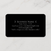 Carte De Visite Mois de croissant moderne Monogramme noir (Dos)