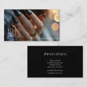 Carte De Visite Molten Black Sparkles Nail Art (Devant / Derrière)
