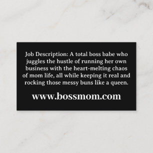 Carte De Visite Mompreneur Boss Maman Drôle
