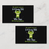 Carte De Visite Mon Animal D'Esprit Est Une Grenouille Grumeuse Qu (Devant / Derrière)