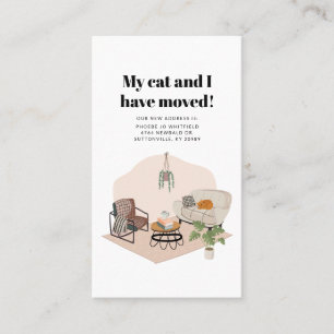 Carte De Visite Mon chat et moi avons déménagé Changement d'adress