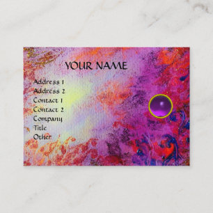 Carte De Visite MON ÉMERAUDE AGATA, rouge jaune, violet, pourpre