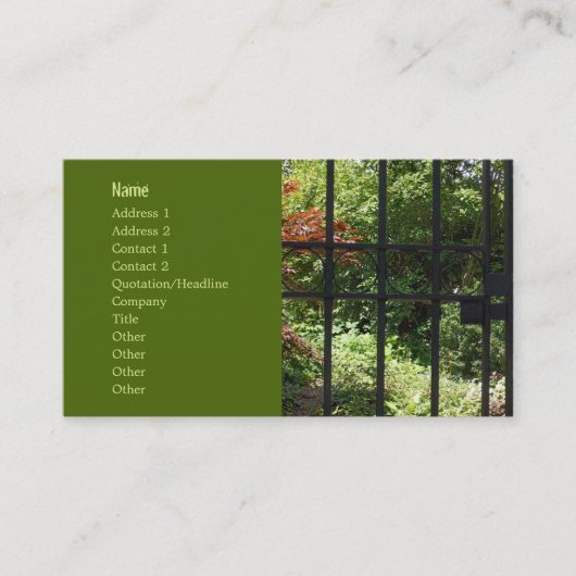 Carte De Visite Mon jardin secret (Devant)