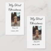 Carte De Visite Mon premier Noël ajouter nom animal chien chat ann (Devant / Derrière)