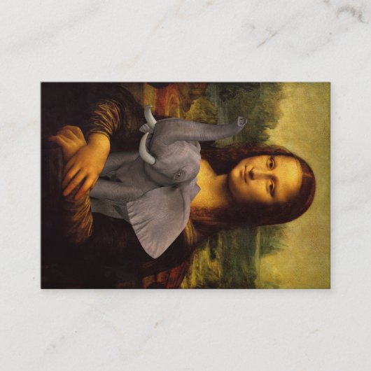 Carte De Visite Mona Lisa aime les éléphants (Devant)