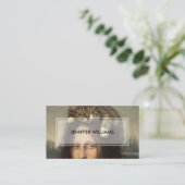 Carte De Visite Mona Lisa avec chat endormi (Debout devant)