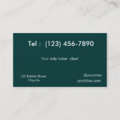 Carte De Visite Mona Lisa avec pizza (Dos)