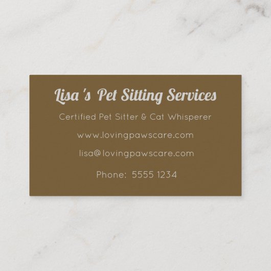 Carte De Visite Mona Lisa& chat tabby (Dos)