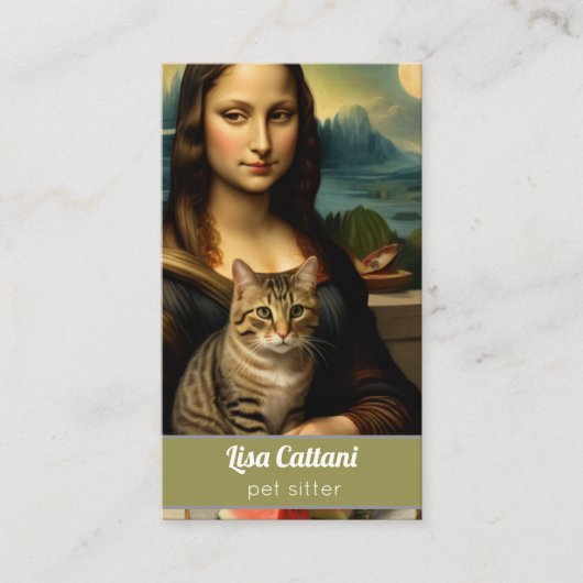 Carte De Visite Mona Lisa& chat tabby (Devant)