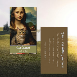 Carte De Visite Mona Lisa& chat tabby