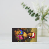 Carte De Visite Mona Lisa souhaite Joyeux Noël (Debout devant)
