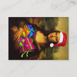 Carte De Visite Mona Lisa souhaite Joyeux Noël