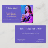 Carte De Visite Mona Lisa with Bubble Tea (Devant / Derrière)