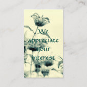 Carte De Visite Monarda ou Bee Balm (Dos)